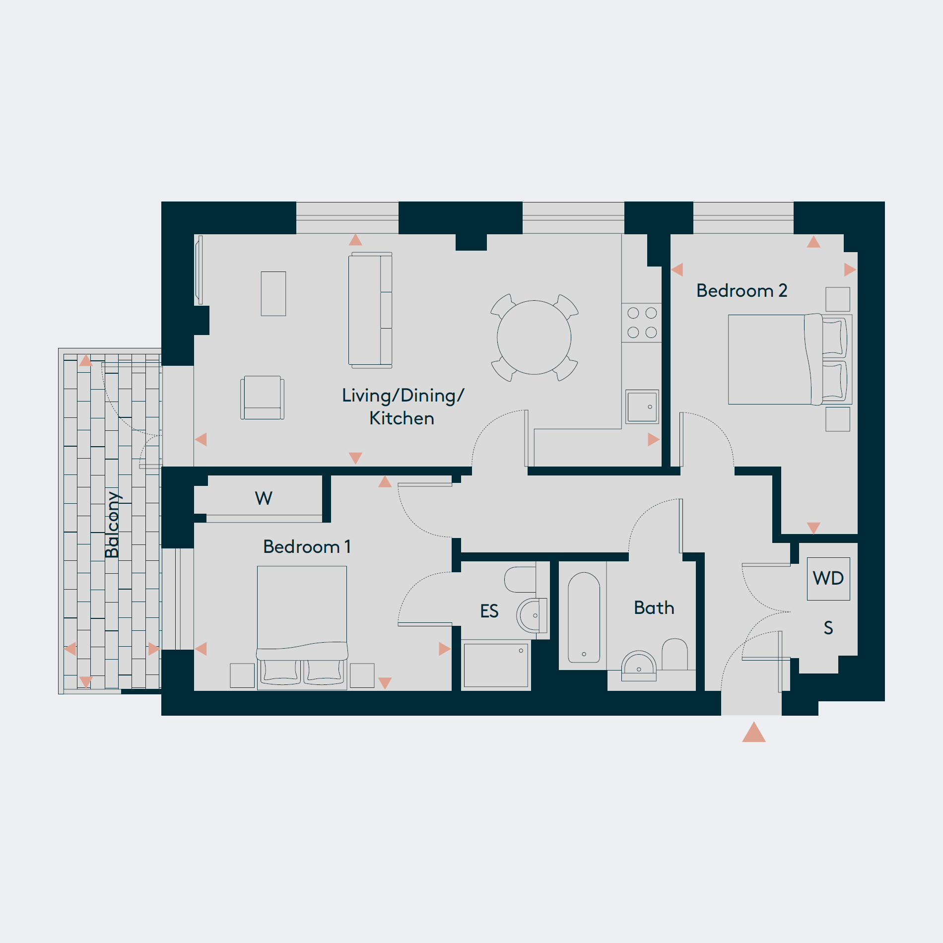 Apartment 28, 39, 50, 56 floorplan