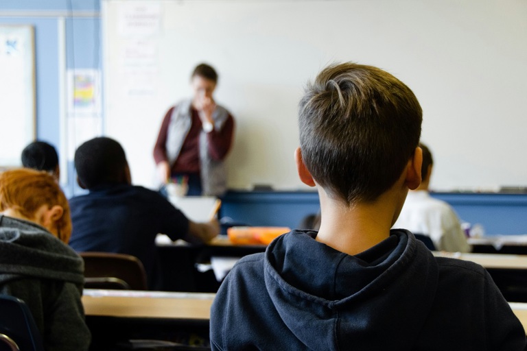 Pupils in school classroom
