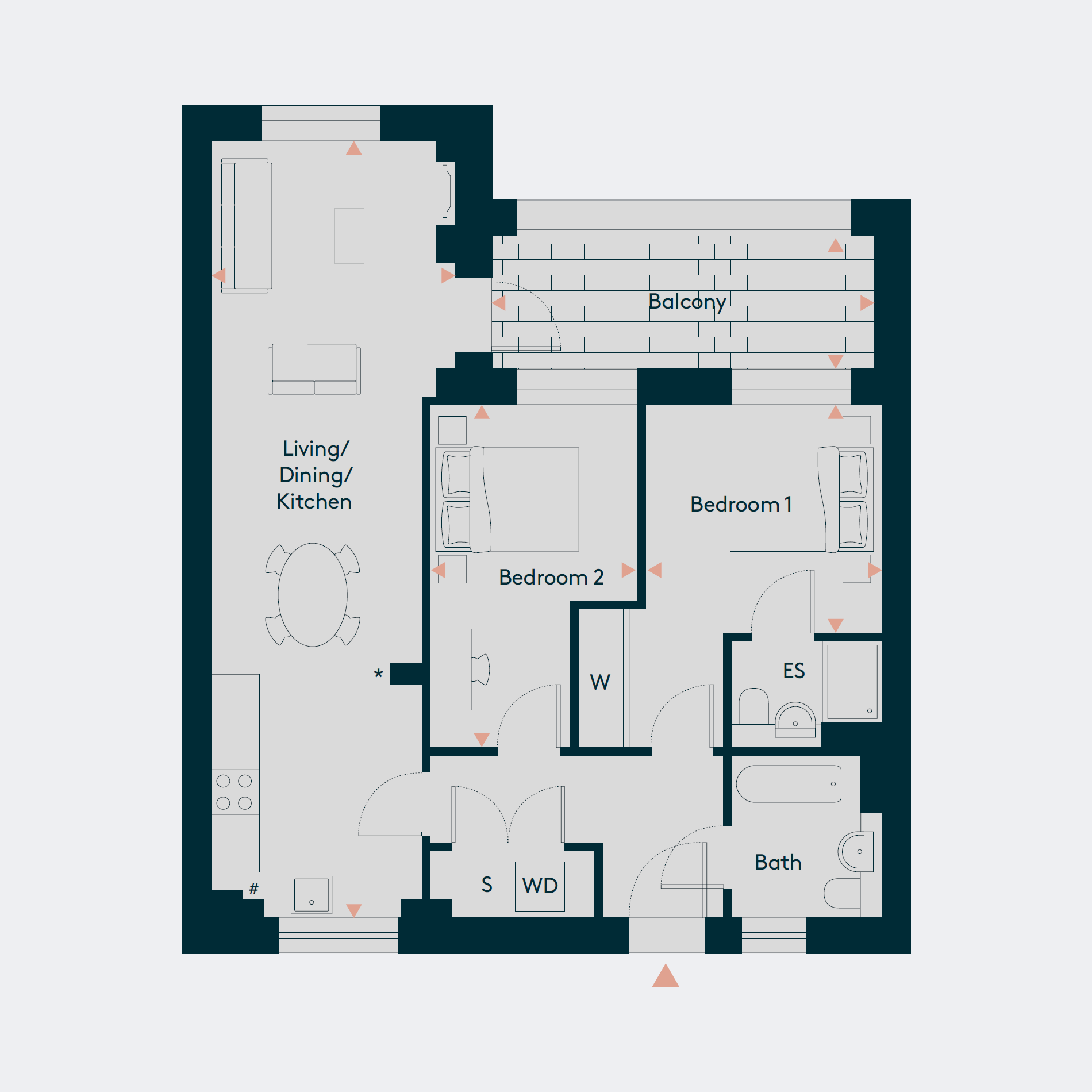 Apartment 19, 30, 41 floorplan