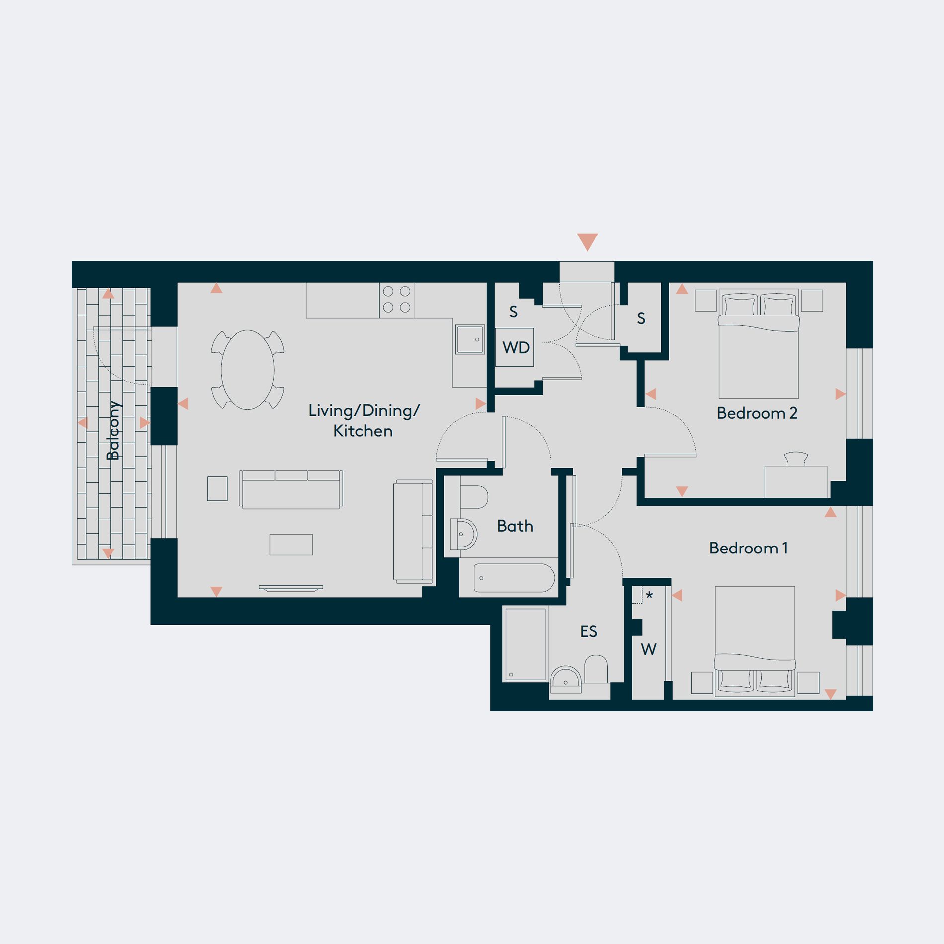 Apartment 26, 37, 48 floorplan