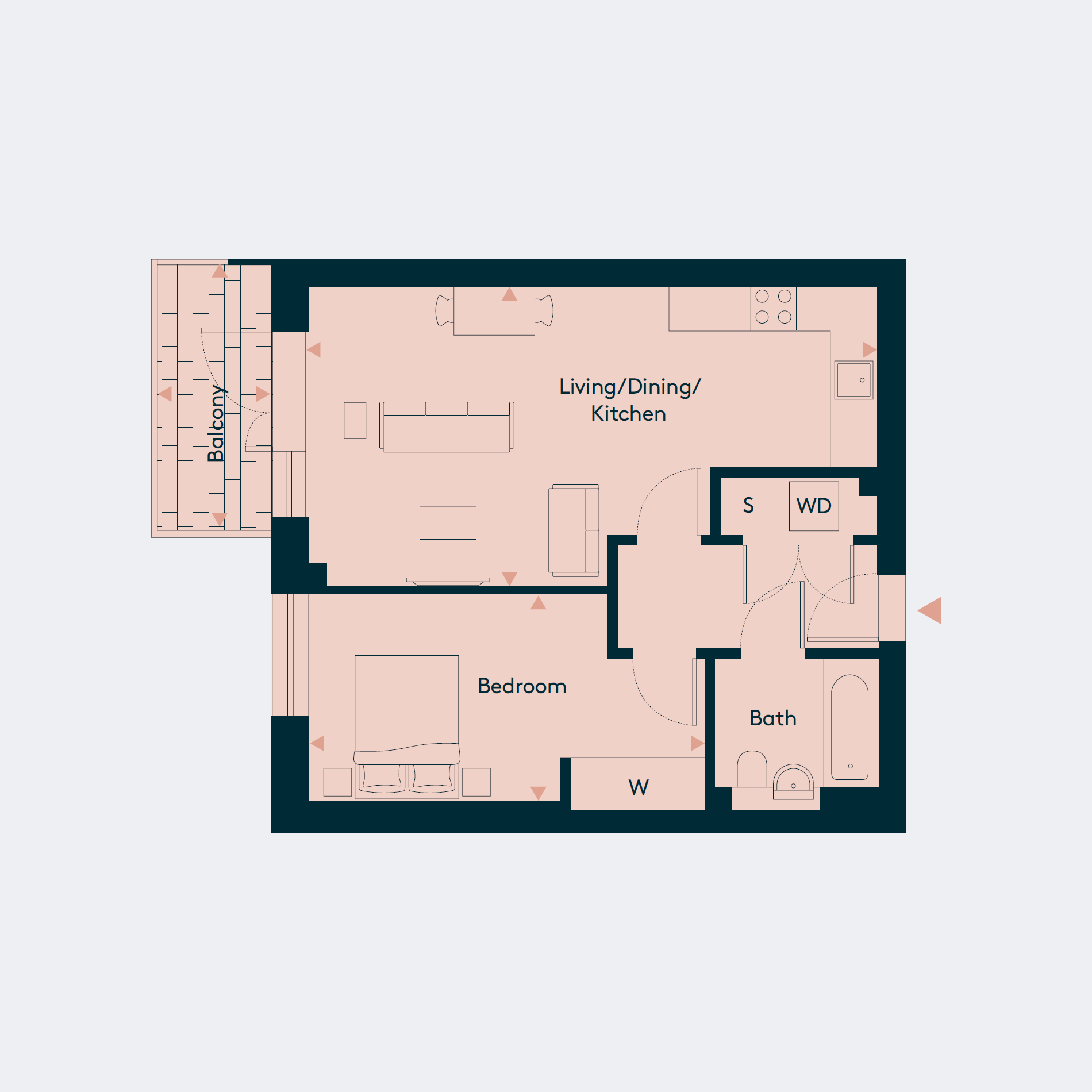 Apartment 27, 38, 49, 55 floorplan